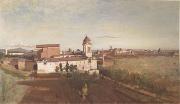 Jean Baptiste Camille  Corot The Church of Trinita dei Monti Seen from the Villa Medici (mk05) oil painting